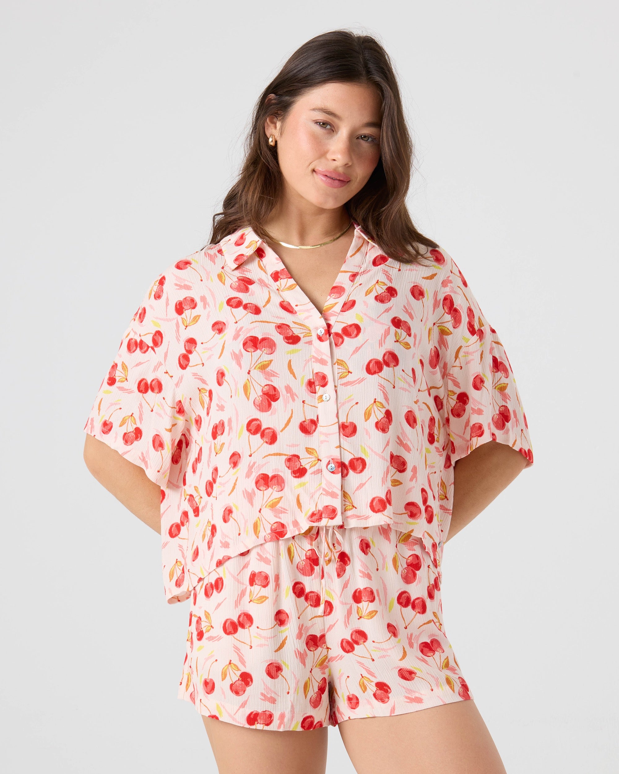 Cherry On Top Crop Button Up Shirt - Image 7