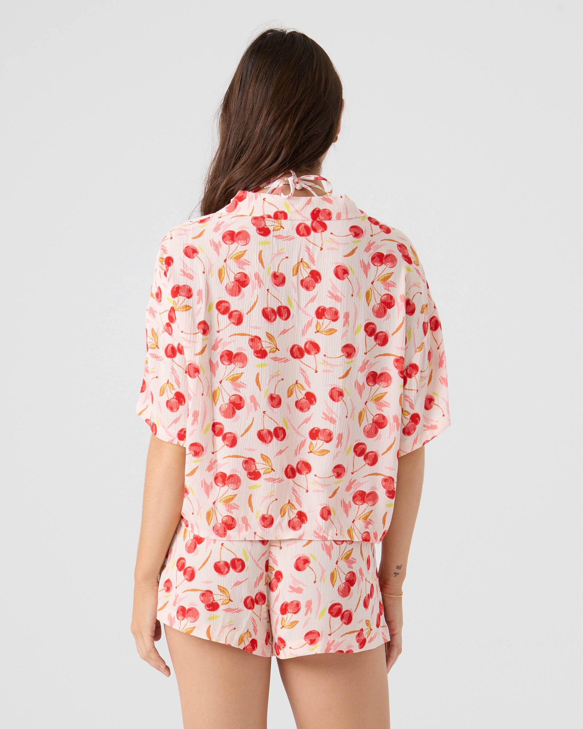 Cherry On Top Crop Button Up Shirt - Image 3