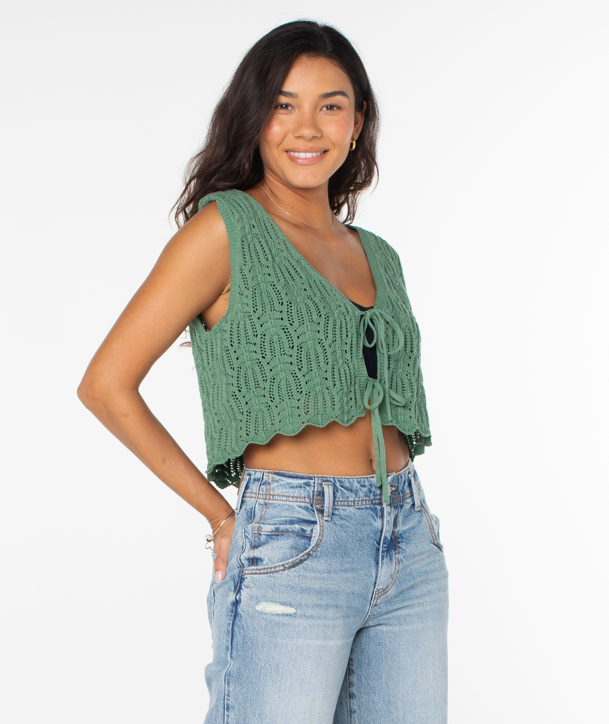 Beach Bound Crochet Vest Sweater