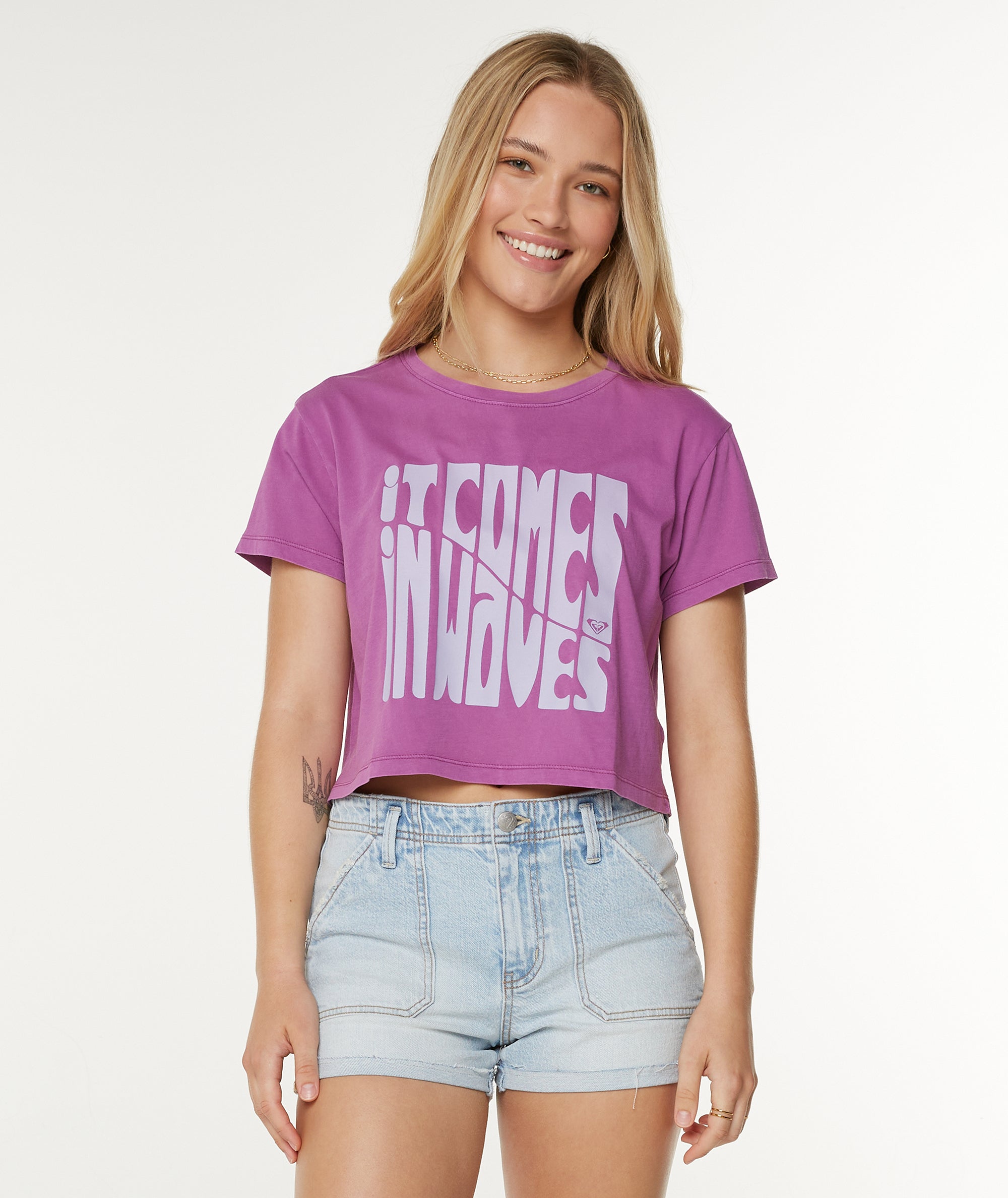 Comes In Waves Cropped Boxy Tee